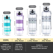 1L 1.5L 2L Fitness Sports Water Bottle Large Capacity Eco-Friendly Plastic