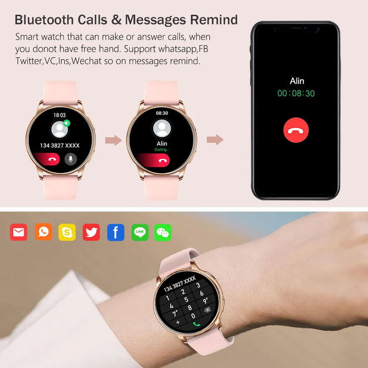 Bluetooth Call Smart Watch Sport Fitness Tracker Heart Rate