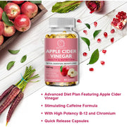 BEAU Malic Acid Apple Cider Vinegar Capsules ACV for Weight Loss