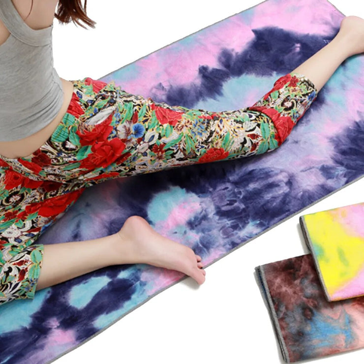 Printed Yoga Mat Non-slip Fitness Blanket Sweat Absorbent Foldable